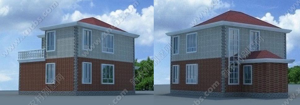 农村双层自建房设计图及效果图 两层楼房图纸