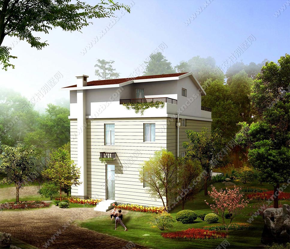 清新简洁农村两层房屋设计图 二层半农村房子图片功能