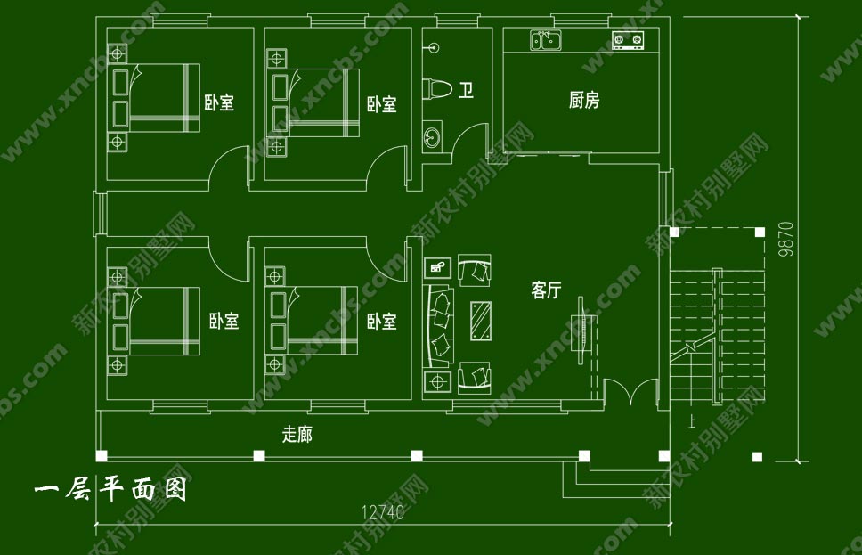 台阶设置在房子外面兄弟两层楼房设计图 露天楼梯带走廊