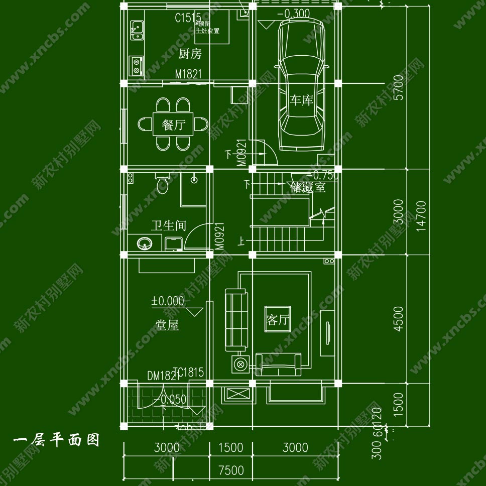 臨街三層自建房屋設計圖三層聯排房子平面圖施工圖